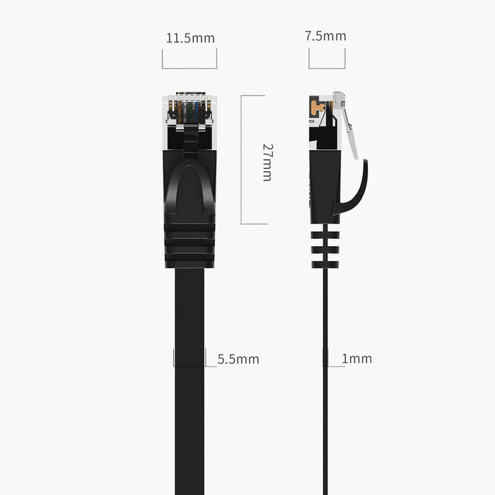 Orico PUG-C7B CAT7 10Gbps RJ45 Ethernet Network Cable Internet LAN Flat 8m - Black