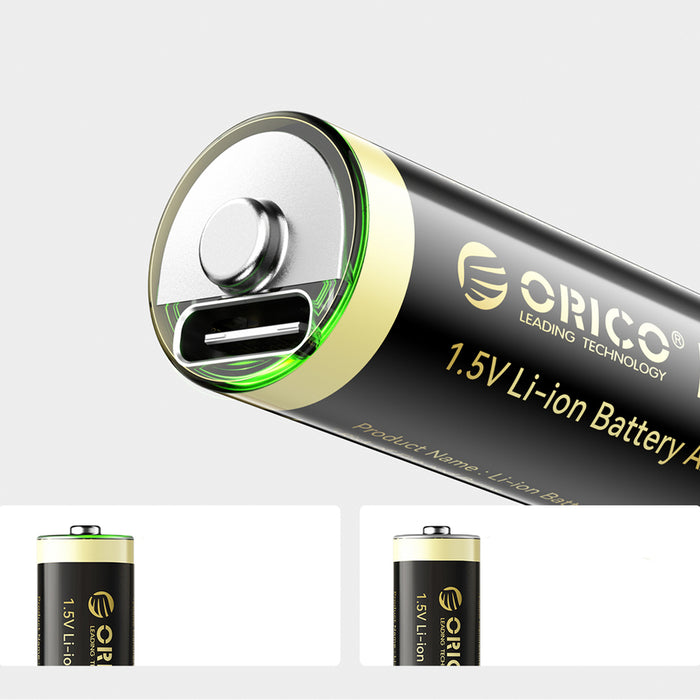 Orico Ener-G EG5C Lithium Battery 1.5V 2100mWh AA USB-C Rechargeable Battery with Charging Cable 2 pcs.