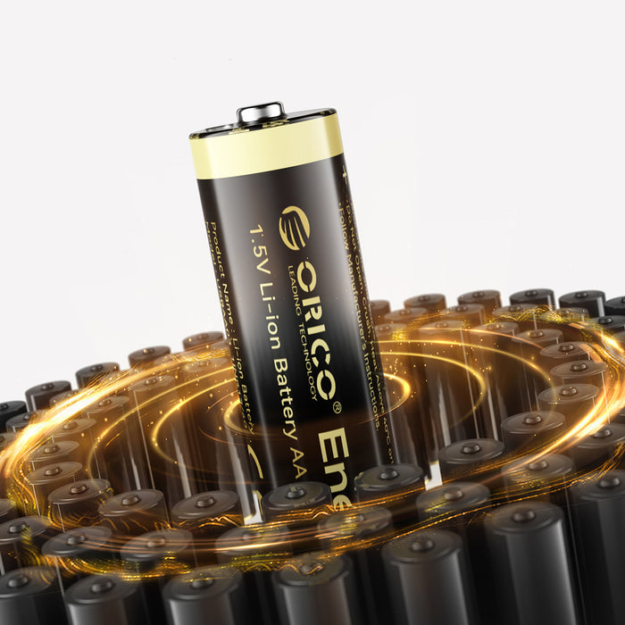 Orico Ener-G EG5C Lithium Battery 1.5V 2100mWh AA USB-C Rechargeable Battery with Charging Cable 2 pcs.
