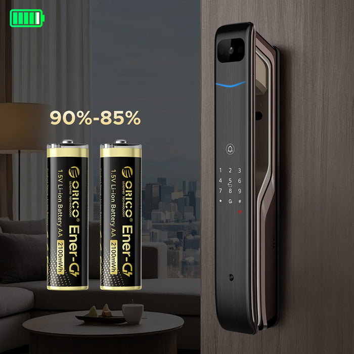 Orico Ener-G EG5C Lithium Battery 1.5V 2100mWh AA USB-C Rechargeable Battery with Charging Cable 2 pcs.