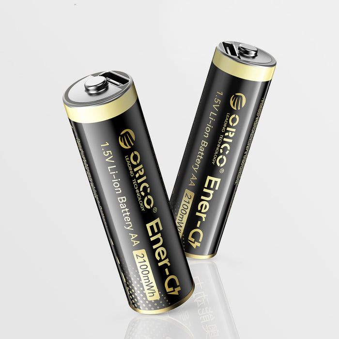 Orico Ener-G EG5C Lithium Battery 1.5V 2100mWh AA USB-C Rechargeable Battery with Charging Cable 2 pcs.