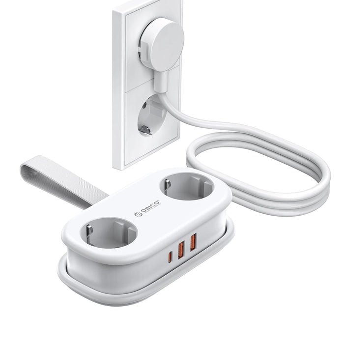 Orico AP3 20W GaN 5in1 Power Strip 2x AC + 2x USB-A + 1x USB-C - White