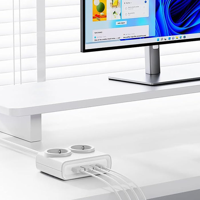 Orico PDC25 25W 6in1 Power Strip 2x AC + 2x USB-A + 2x USB-C - White