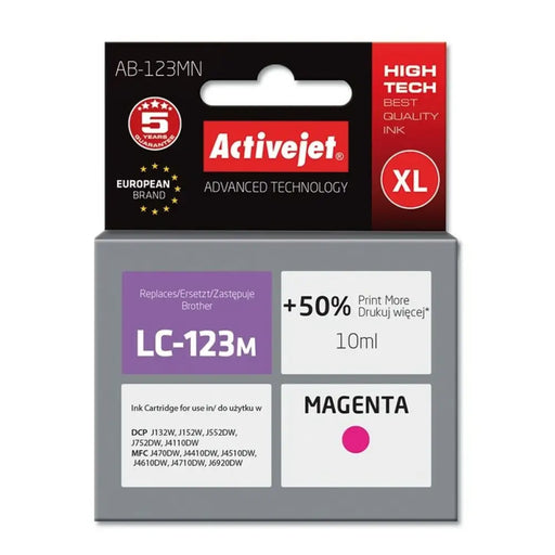 Original Ink Cartridge Activejet AB-123MN Magenta - Оригинални Касети с Мастило<<<Електроника Периферни и резервни