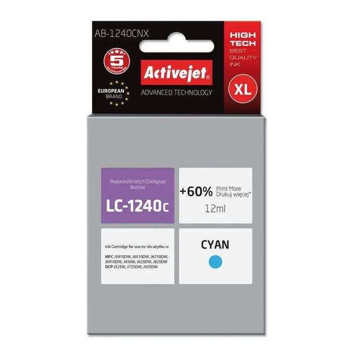 Original Ink Cartridge Activejet AB-1240CNX Cyan - Оригинални Касети с Мастило<<<Електроника Периферни и резервни