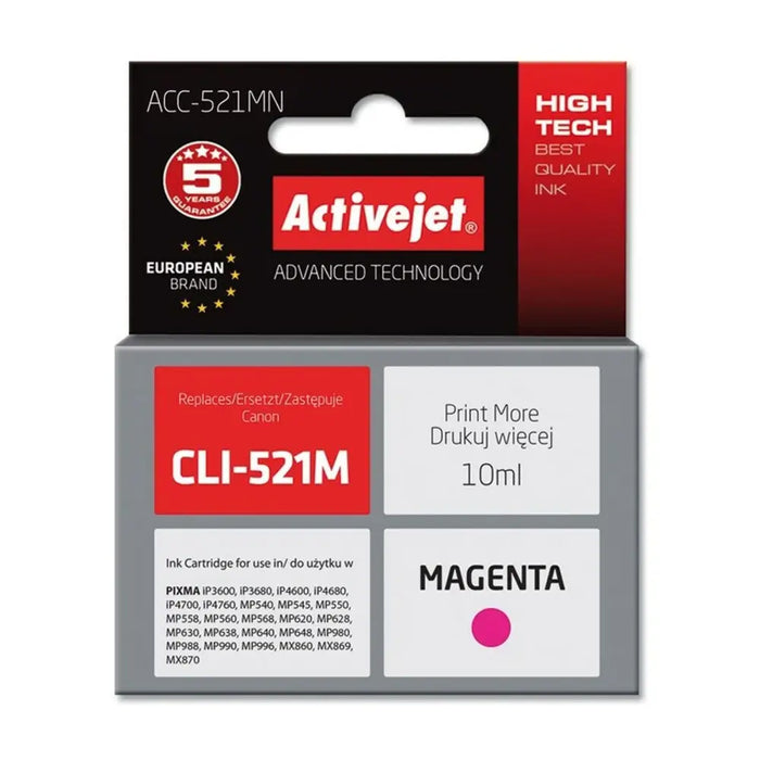 Original Ink Cartridge Activejet ACC-521MN Magenta - Оригинални Касети с Мастило<<<Електроника Периферни и резервни