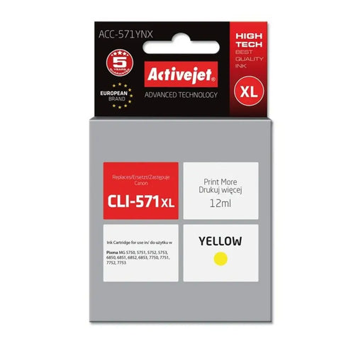 Original Ink Cartridge Activejet ACC-571YNX Yellow - Оригинални Касети с Мастило<<<Електроника Периферни и резервни