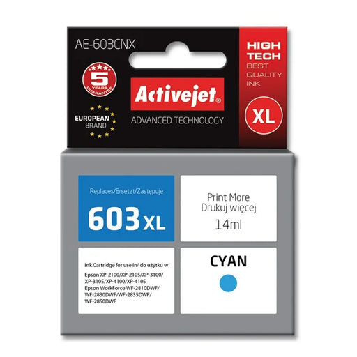 Original Ink Cartridge Activejet AE-603CNX Cyan - Оригинални Касети с Мастило<<<Електроника Периферни и резервни