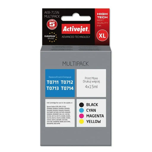 Original Ink Cartridge Activejet AEB-715N Black/Cyan/Magenta/Yellow 3 - Оригинални Касети с Мастило<<<Електроника