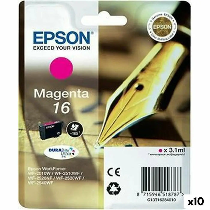 Original Ink Cartridge Epson DURABRITE ULTRA INK - Nº 16 Magenta (10 Units) - Електроника Периферни и резервни