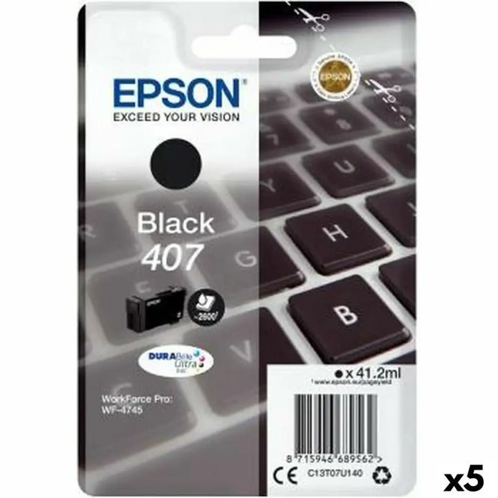 Original Ink Cartridge Epson Nº 407 Black (5 Units) - Електроника Периферни и резервни части<<<Компютри|