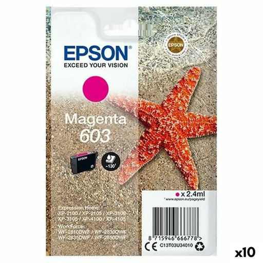 Original Ink Cartridge Epson XP-2100 3100 4100 / WF-2830DWF 2850DW - Nº 603 Magenta (10 Units) - Електроника Периферни