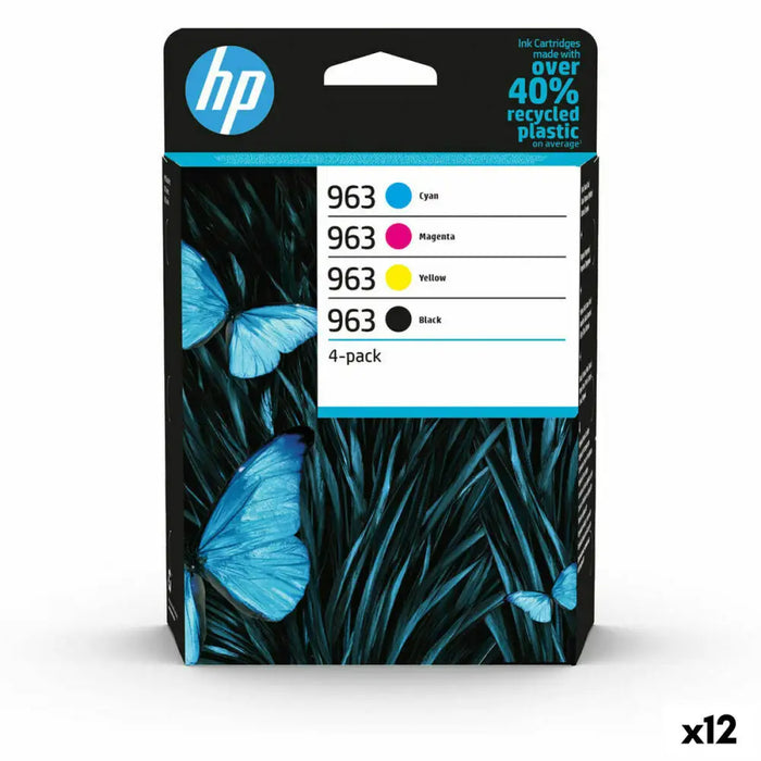 Original Ink Cartridge HP OFFICEJET PRO 9000 SERIES - Nº 963 Yellow Multicolour (12 Units) - Електроника Периферни и