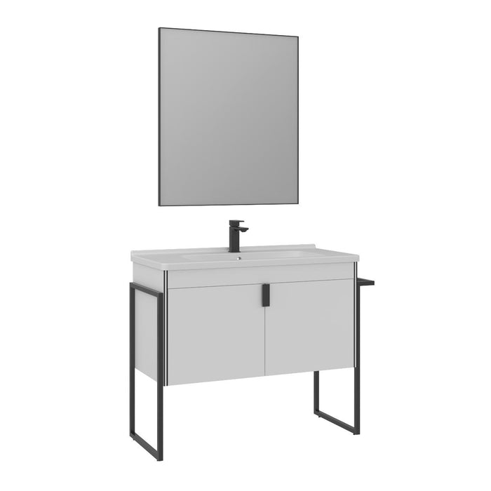 BASE CABINET WITH SINK TRIO WHITE 100 ORKA