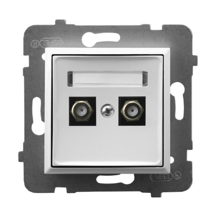 SOCKET TV FEMALE F-CONNECTOR WHITE