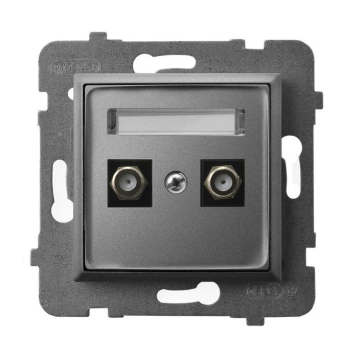 SOCKET TV FEMALE F-CONNECTOR GRAY MAT
