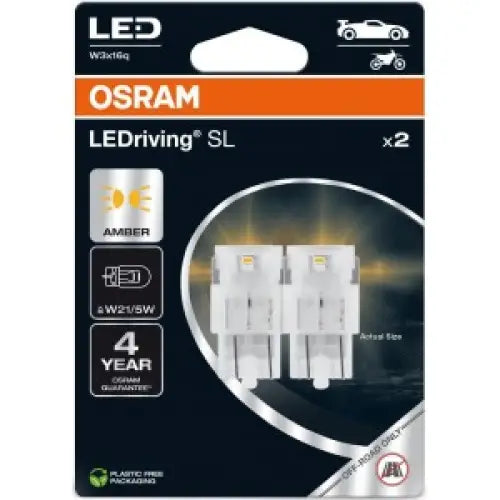 OSRAM AMBER W21/5W LED 1,9W 12V CARTON BLISTER X2 PCS - АВТОАКСЕСОАРИ<<<MaxCar