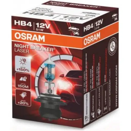 OSRAM NIGHT BREAKER LASER +150% HB4 51W 12V CARTON BOX 1 PCS - КРУШКИ И СВЕТЛИНИ<<<MaxCar