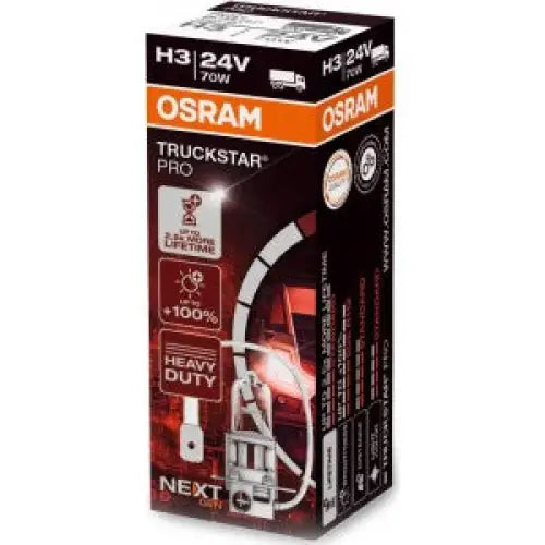 OSRAM TRUCKSTAR PRO NEXT H3 3200K 70W 24V CARTON BOX 1 PCS - КРУШКИ И СВЕТЛИНИ<<<MaxCar