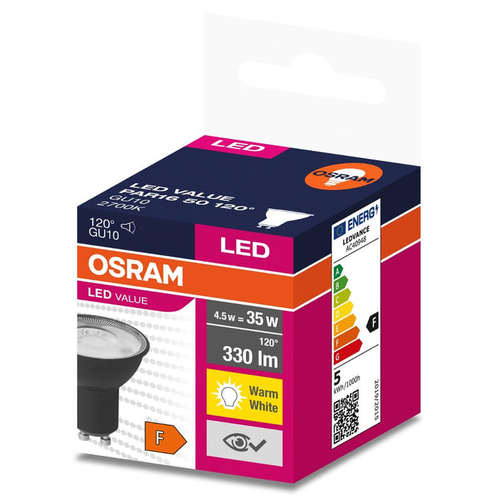 LED LAMP BLACK GU10 120° 4.5W 2700K