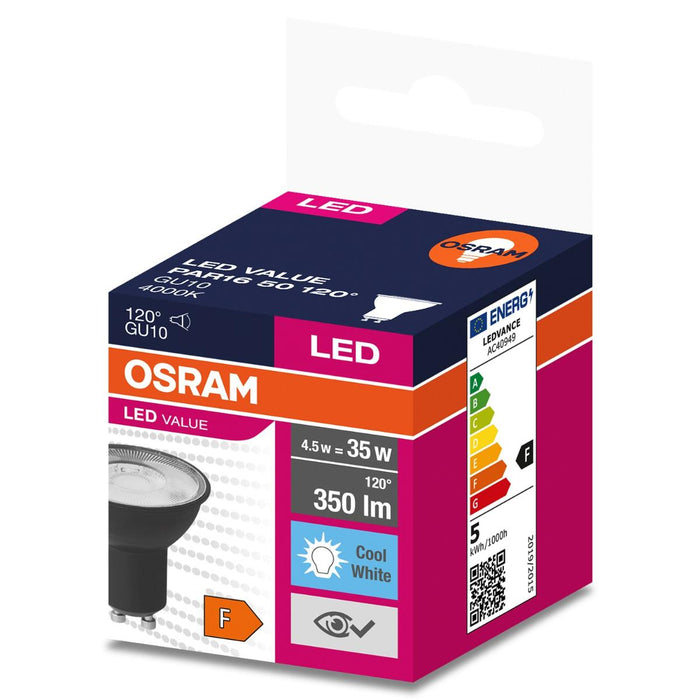 LED LAMP BLACK GU10 120° 4.5W 4000K