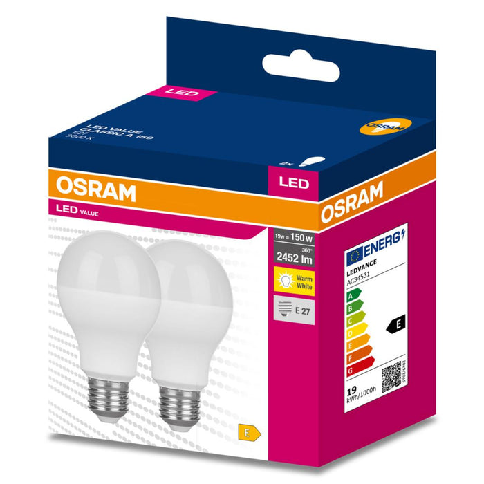 LED VALUE LAMP CLA150 E27 3000K 2PCS