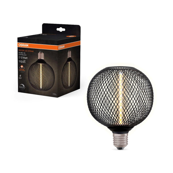 LED LAMP GLOBE FIL S12 E27 1800K BLACK