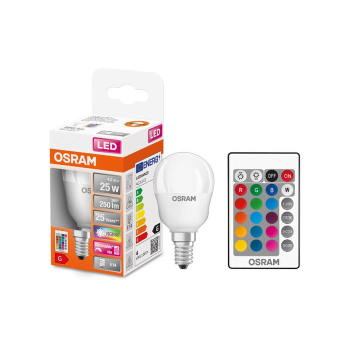 LED LAMPS BOX CLP25 RGB REM 4.2W/827 230V FR E14 LEDVANCE