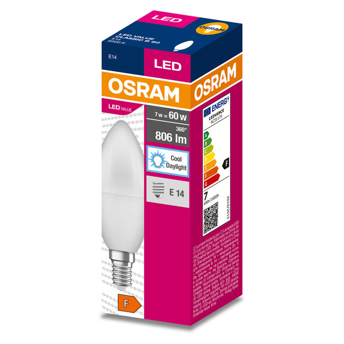 LED CANDLE BULB E14 7W 6500K OSRAM