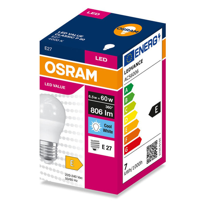 LED BULB OSRAM E27 6.5W 4000K 806LM BALL