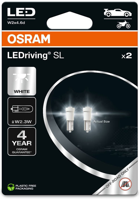 SET 2 pcs. LED LAMPS 2723DWP-02B W2.3W/T5 6000K 12V 0.25W W2X4.6D