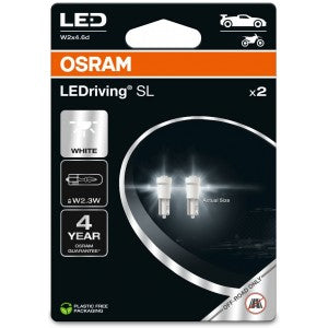 SET 2 pcs. LED LAMPS 2723DWP-02B W2.3W/T5 6000K 12V 0.25W W2X4.6D