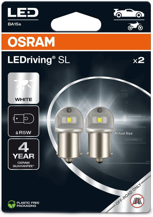 OSRAM WHITE 6000K R5W LED 0,5W 12V CARTON BLISTER X2 PCS