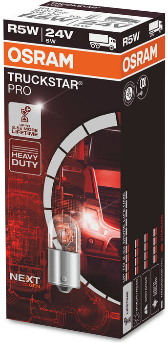 OSRAM TRUCKSTAR PRO AUX R5W 24V CARTON BOX 10 PCS