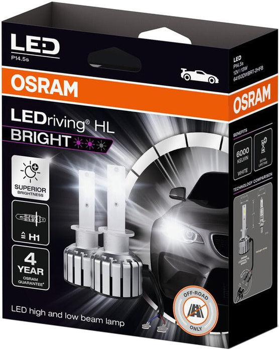 LED bulb (Set of 2pcs) H1 12V 13W P14,5S non-homologated for road use LEDriving HL BRIGHT
