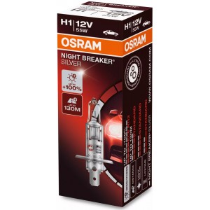 OSRAM NIGHT BREAKER SILVER H1 3200K 55W 12V CARTON BOX 1 PCS