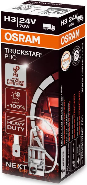 OSRAM TRUCKSTAR PRO NEXT H3 3200K 70W 24V CARTON BOX 1 PCS