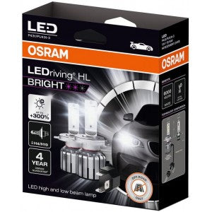 LED bulb (Set of 2pcs) H19/H4 12V 15W P43T/PU43t-3 no road homologation LEDriving HL BRIGHT, cold white