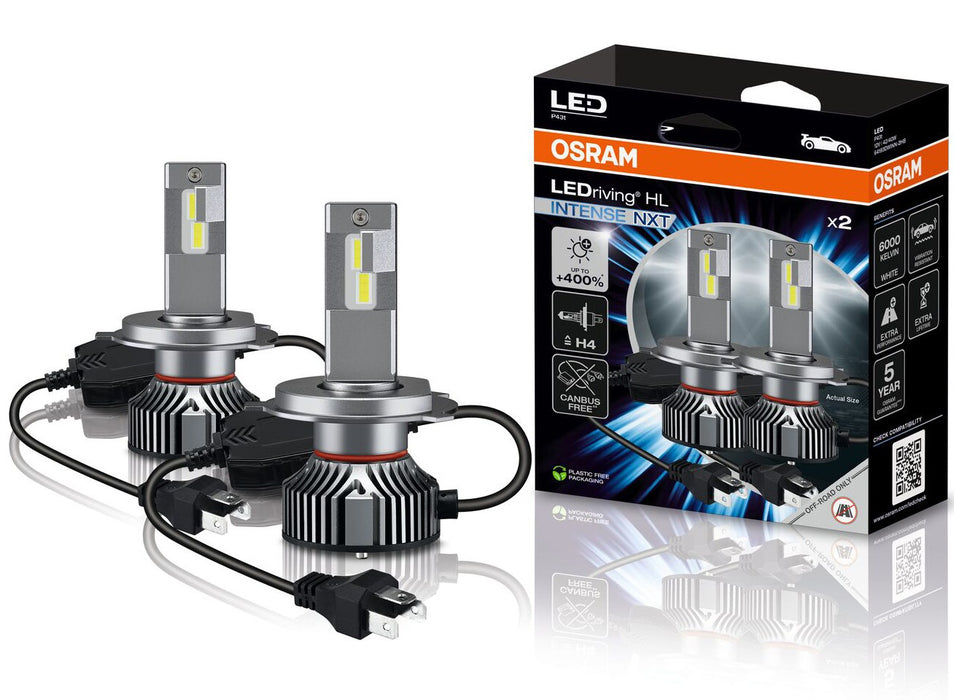 OSRAM H4 LEDRIVING HL INTENSE NXT 6000K 42/40W 12V HANGING FOLDING BOX X2 PCS