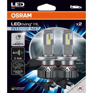 OSRAM H4 LEDRIVING HL INTENSE NXT 6000K 42/40W 12V HANGING FOLDING BOX X2 PCS