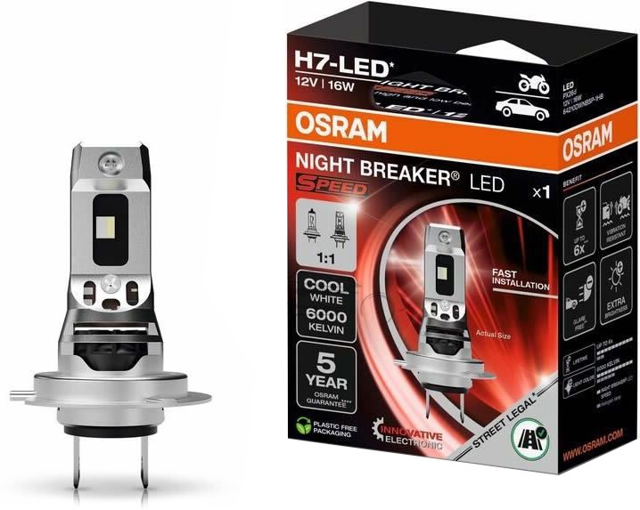 OSRAM H7-LED NIGHT BREAKER SPEED +450% 6000K 16W 12V HANGING FOLDING BOX 1 PCS