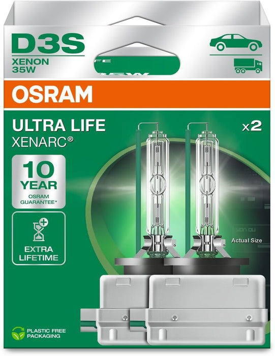 OSRAM XENARC ULTRA LIFE D3S 4300K 35W 42V HANGING FOLDING BOX X2 PCS