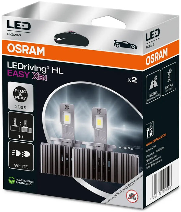 OSRAM D5S LEDRIVING HL EASY XEN 6000K 50W 12V HANGING FOLDING BOX X2 PCS