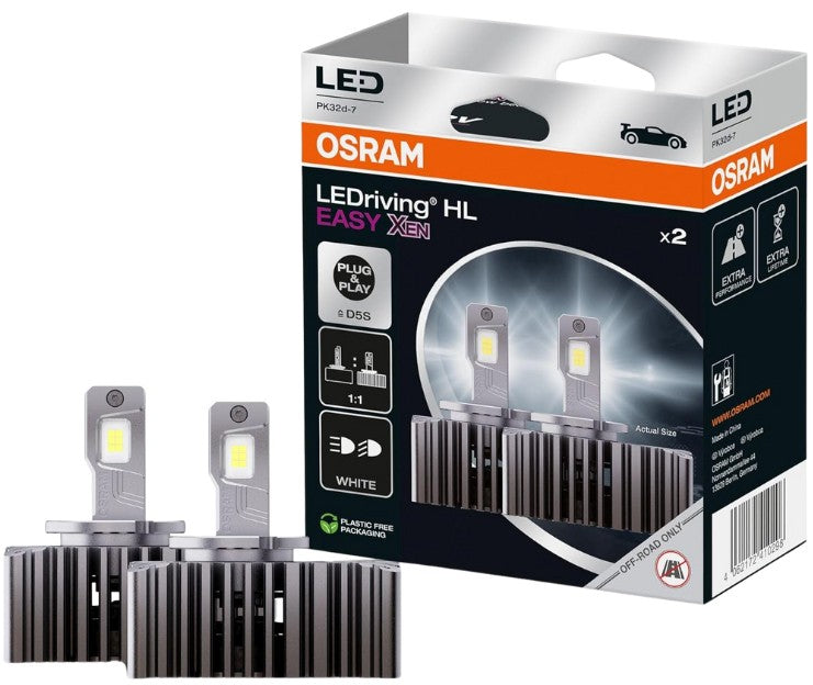 OSRAM D5S LEDRIVING HL EASY XEN 6000K 50W 12V HANGING FOLDING BOX X2 PCS