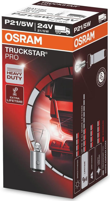 OSRAM TRUCKSTAR PRO AUX P21/5W 21/5W 24V CARTON BOX 10 PCS