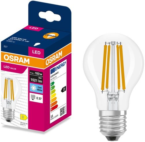 LED LAMP VALUE FILAMENT CLA100 1520lm/840 E27 LEDVANCE