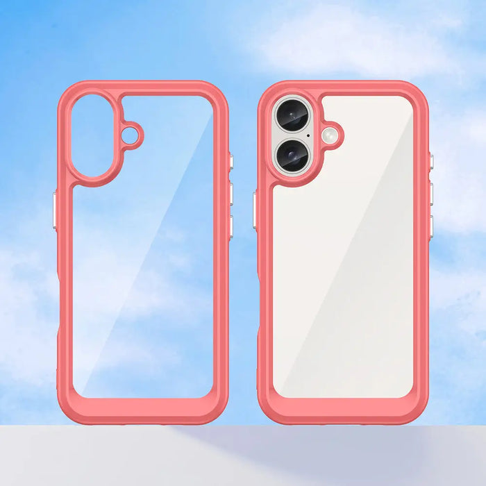 Outer Space Case with Gel Frame for iPhone 16 Plus - Red - Cell phone cases and covers<<<HurtelXML