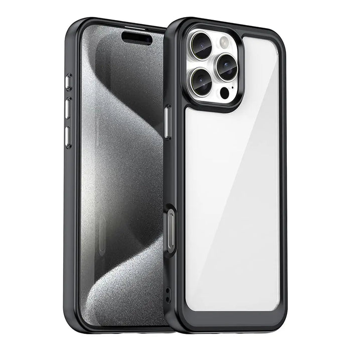Outer Space Case with Gel Frame for iPhone 16 Pro Max - Black - Cell phone cases and covers<<<HurtelXML