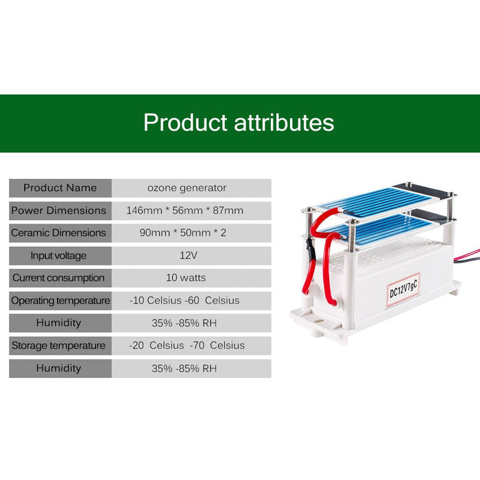 Ozonator car ATWFS ceramic element 12V10g