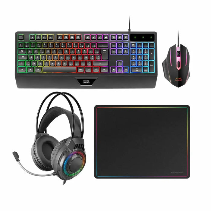 Pack Gaming Mars Gaming MCP124PROES Black Multicolour - Компютър Игри<<<Компютри| Електроника<<<BigBuy&&&Гейминг